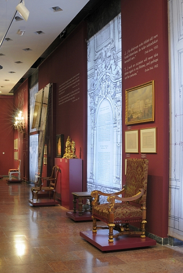 Az újkori palotatörténeti kiállítás részlete
