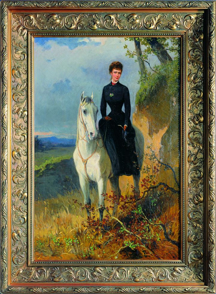Erzsébet királyné lovon, olaj, vászon, gysz. 2026. A festmény a Gödöllői Királyi Kastély tulajdona